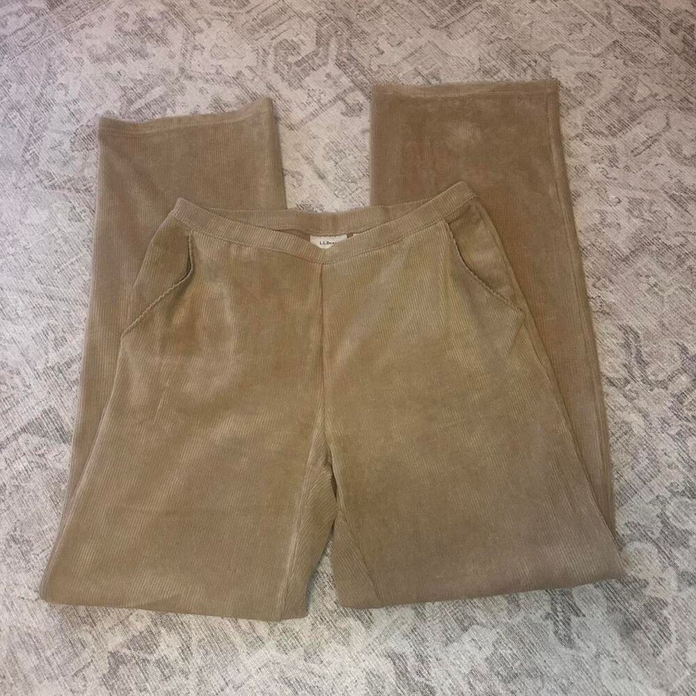 Llbean Women's Tan and Cream Trousers